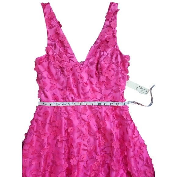 Eliza J Women's Sleeveless V-Neck Fit & Flare Pink Midi Dress - Picture 7 of 13